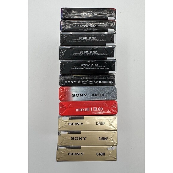 Lot of 11 Maxell Sony TDK Blank Audio Cassette Tapes 60 & 90 Min New Sealed - Picture 7 of 8